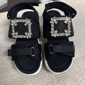 시마무라 MUMU 콜라보 새상품급 통굽 비쥬 샌들 블랙 L 24cm