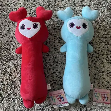 twice lovelys 봉제 인형 빨강 파랑 2개 세트