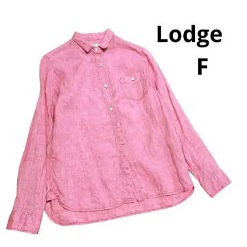 Lodge 린넨 100% 긴팔 블라우스 셔츠 프리 사이즈 겉옷