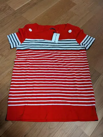 PETIT BATEAU 반팔 티셔츠 XS 빨간색