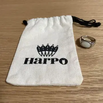 HARPO 실버 오벌 반지 파우치 포함