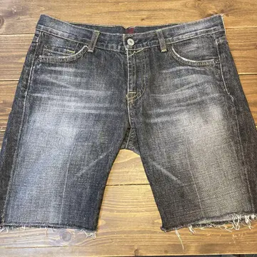 블랙 데님 하프 팬츠 미국제