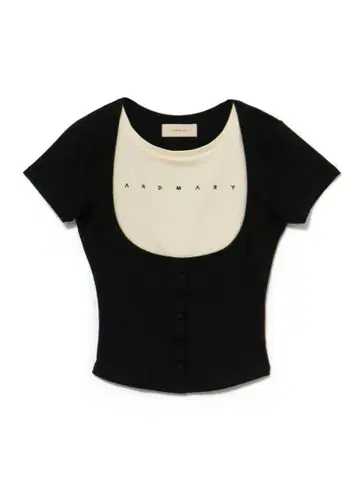 택 포함 andmary Mary logo tops black