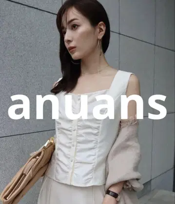 거의 미사용 anuans 슬리브리스 블라우스 FREE 아이보리 여성용