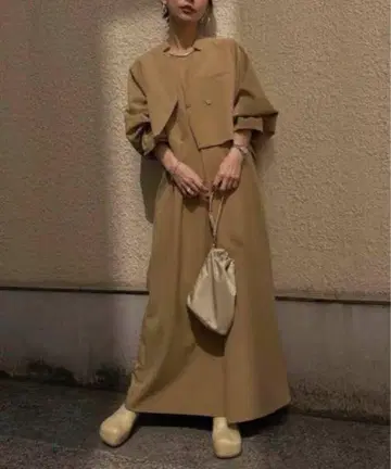 OTONA SHORT JACKET SET UP DRESS 베이지 M