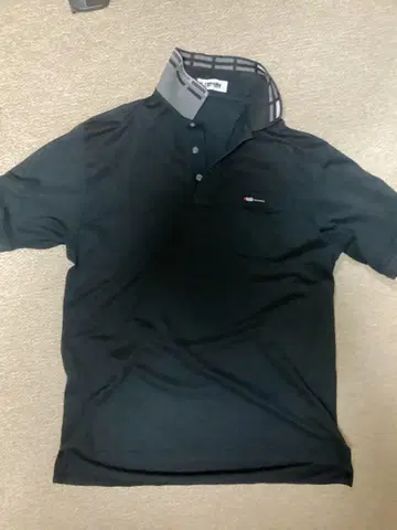 레노마 UP 피케 셔츠 블랙 체크 무늬 옷깃