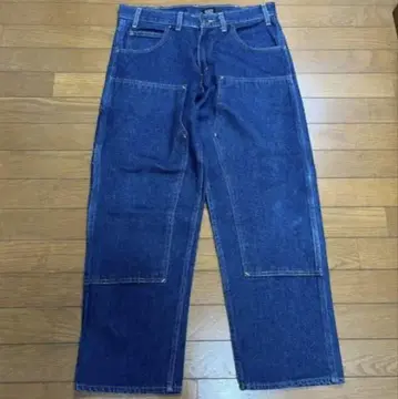 W34 L30 PRSN 블루 더블 무릎 데님 팬츠