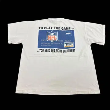 90s NFL Visa 멕시코제 미식축구 기업 티셔츠 빈티지 T