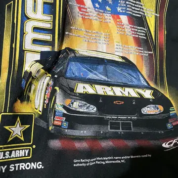 2XL NASCAR 나스카 자동차 USARMY 구제 의류 레이싱 티셔츠