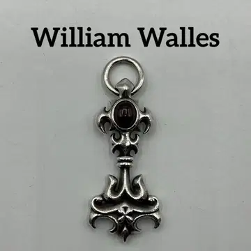 William Walles 실버 펜던트 탑 루비 크로스