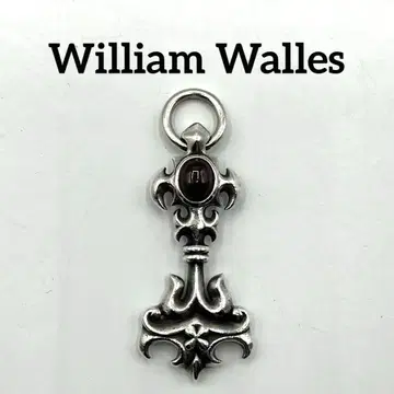 William Walles 실버 펜던트 탑 루비 크로스