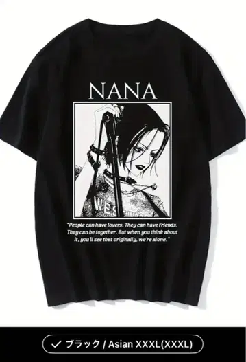 NANA 그래픽 티셔츠 블랙 2XL