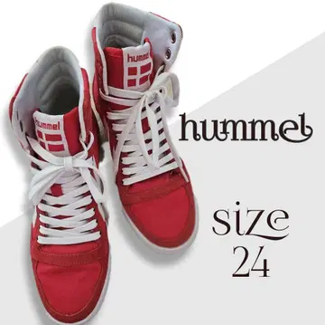 hummel 하이컷 스니커즈 사이즈 24 빨간색