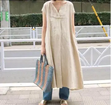 슬로브 이에나 프렌치 린넨 스키퍼 원피스 하자품