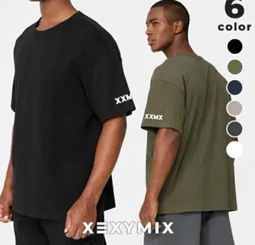 XEXYMIX 스트레치 로고 오버 핏 티셔츠