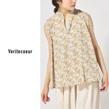 veritecoeur (베리떼꾸르) | 플라워 프린트 슬리브리스 튜닉