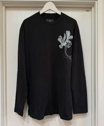 Y-3 블랙 긴팔 셔츠 S/P 꽃 프린트