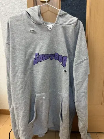 Saucy Dog 그레이 후드티 후드 부착