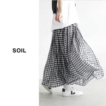 SOIL (소일) | 빅 깅엄 체크 개더 스커트