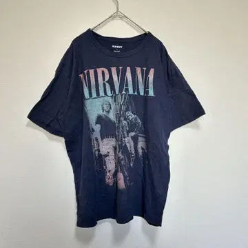 NIRVANA 닐바나 밴드 티셔츠 네이비 커트 코베인 L 상당