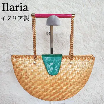 Ilaria 이탈리아제 빈티지 라탄 메쉬 핸드백 바스켓 백