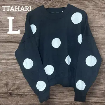 TTAHARI 도트 스웨터 블랙 검정 사이즈 L