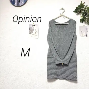 9520 Opinion 긴팔 튜닉 티셔츠 M 무지 레이온 혼방