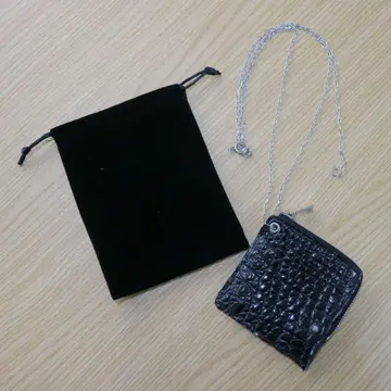 포트레일 체인 코인 케이스 크로코 블랙