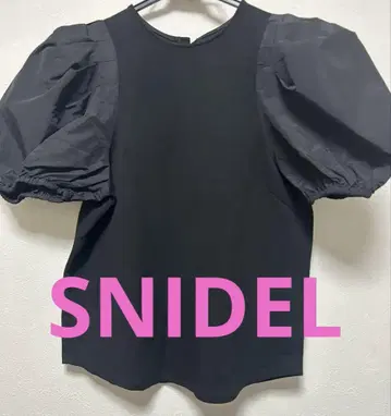 SNIDEL 반팔 티셔츠 벌룬 소매 블랙
