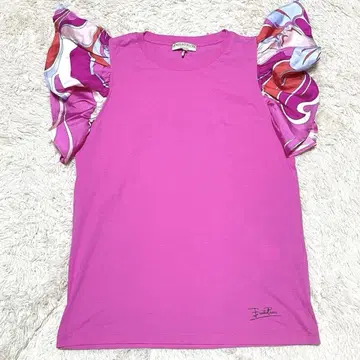 새상품급 EMILIO PUCCI 에밀리오 푸치 반팔 셔츠 티셔츠 핑크 L
