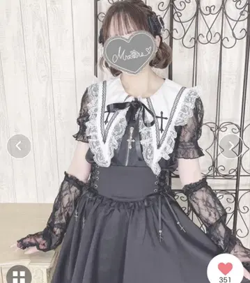 MARS 암이 있는 크로스 자수 블라우스