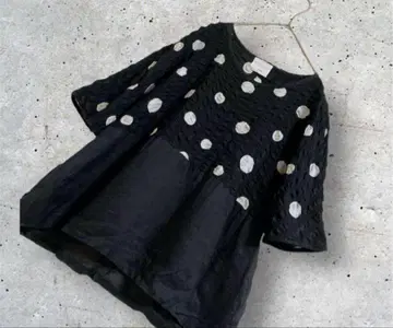 빅 사이즈 대응! caeaii 도트 디자인 블라우스 프리 사이즈