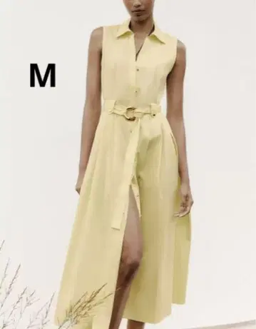 ZARA 자라 포플린 미디 길이 벨트 원피스