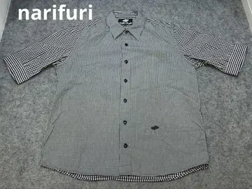 narifuri 나리후리 깅엄 체크 반팔 셔츠