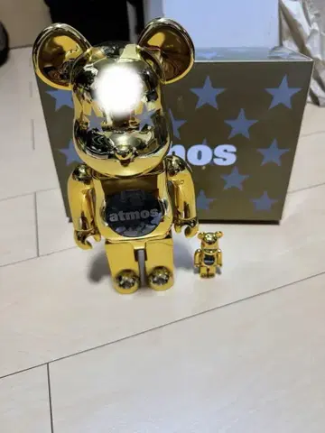 atmos 골드 베어브릭 대소 세트