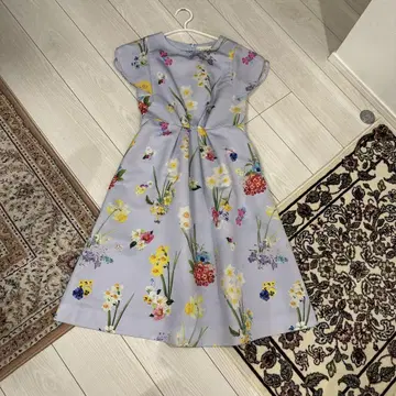 Clochy 연보라색 꽃무늬 반팔 원피스