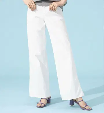 SOMETHING ete 세미 와이드 데님 팬츠 XS 화이트