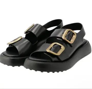 TOD'S 가죽 메탈 버클 샌들 37