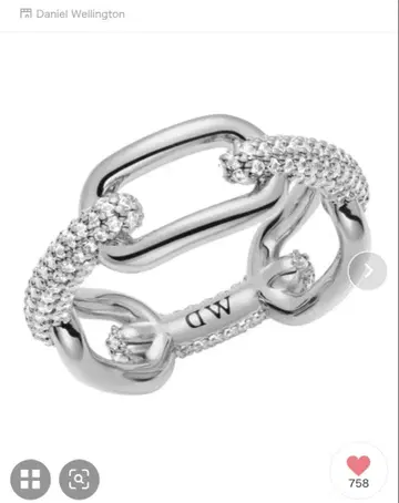 [거의 새 상품] 다니엘 웰링턴 CRYSTAL LINK RING 실버