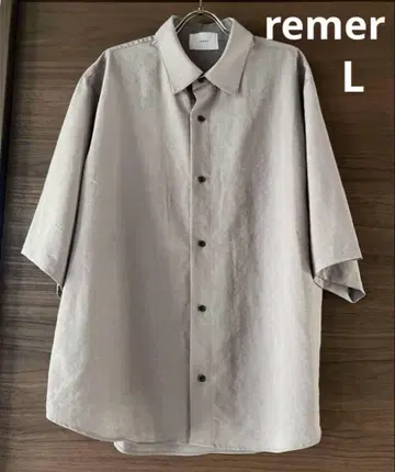 remer 리메일 남성용 오버 셔츠 반팔 셔츠 L