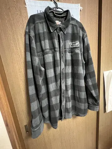 할리데이비슨 2XL 플란넬 셔츠 그레이와 블랙