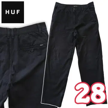 Huf HUF 블랙 치노 팬츠 코튼 스트레이트 팬츠