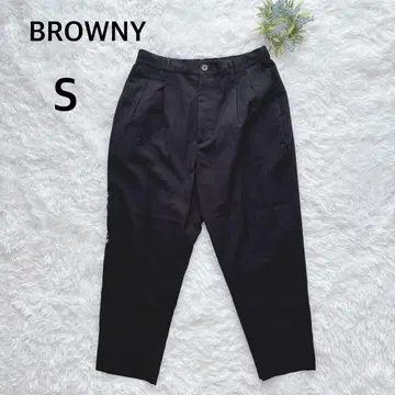 브라우니 BROWNY 슬랙스 팬츠 테이퍼드 팬츠 블랙 S