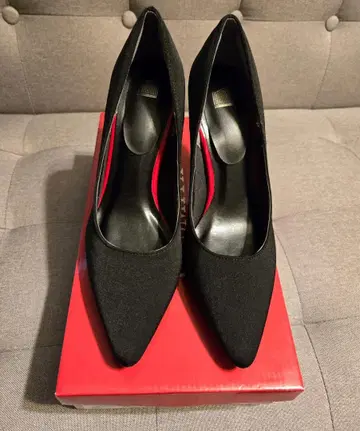 패브릭 하이힐 펌프스 블랙 L 사이즈(24cm)