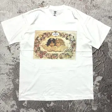 90s USA제 AngelLovePrint 천사 아트 티셔츠 화이트 L