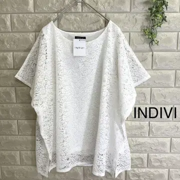 새상품 INDIVI 블라우스 인디비 전체 레이스 레이어드 블라우스