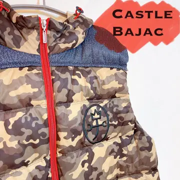 Castle Bajac 카모 패턴 후드 부착 베스트 다운