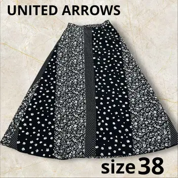 UNITED ARROWS 플라워 도트 프린트 스커트 꽃무늬 절개