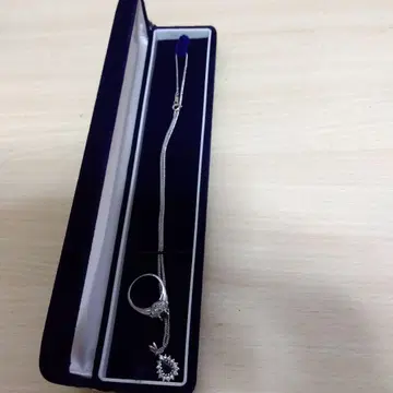 실버 목걸이 반지 세트