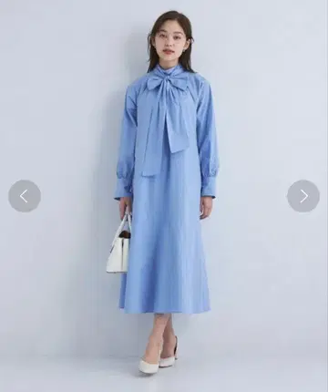 그린 라벨 릴랙싱 보타이 플레어 원피스